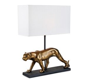 Bordlampe Panter med hvit skjerm