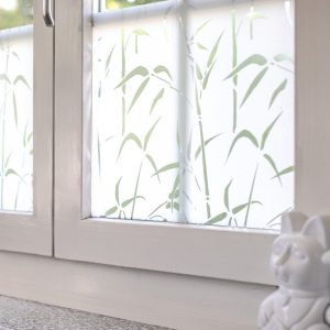 Statisk Premium vindusfolie Bamboo 90cm x 1,5m delvis transparent