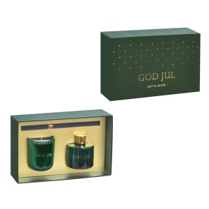 GOD JUL-Sett med duftlys og duftolje med duftpinner