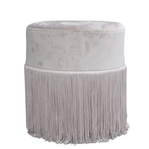 Franziis puff lys grå velour