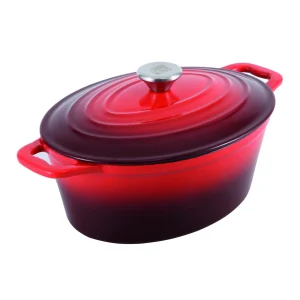 Cs Solingen støpejernsgryte Xanten oval 7,7 L – Rød 36×27,8 cm| Jerngryte