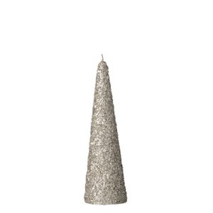Gliteria lys, sølv 20 cm